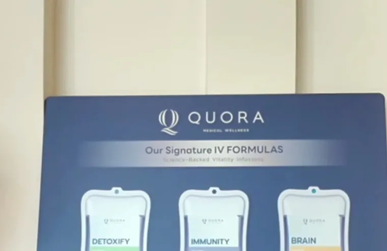 Board of Quora Medical Wellness signature formulas in the clinic